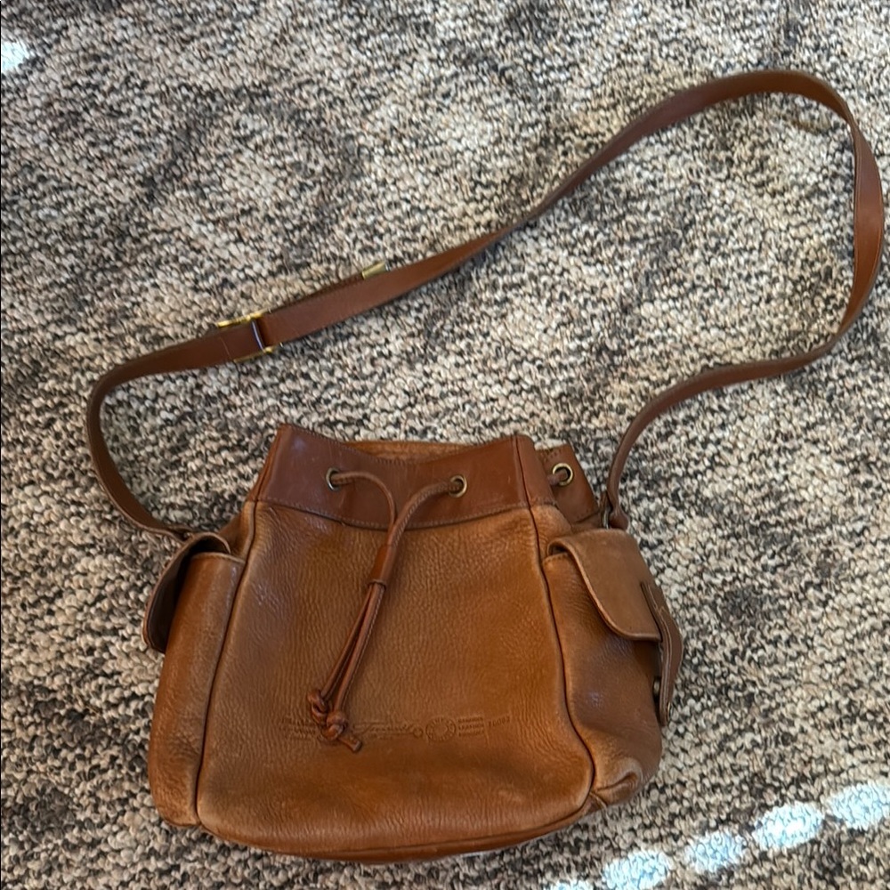 Vintage Fossil Leather Bucket Bag